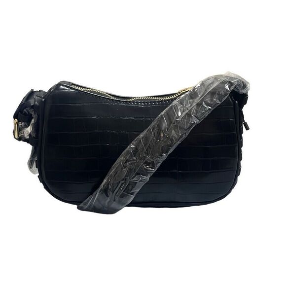 Jules Kay Handbags - Jules Kae Womens Delilah Shoulder Bag Purse Black Vegan Leather Metal Feet NWT